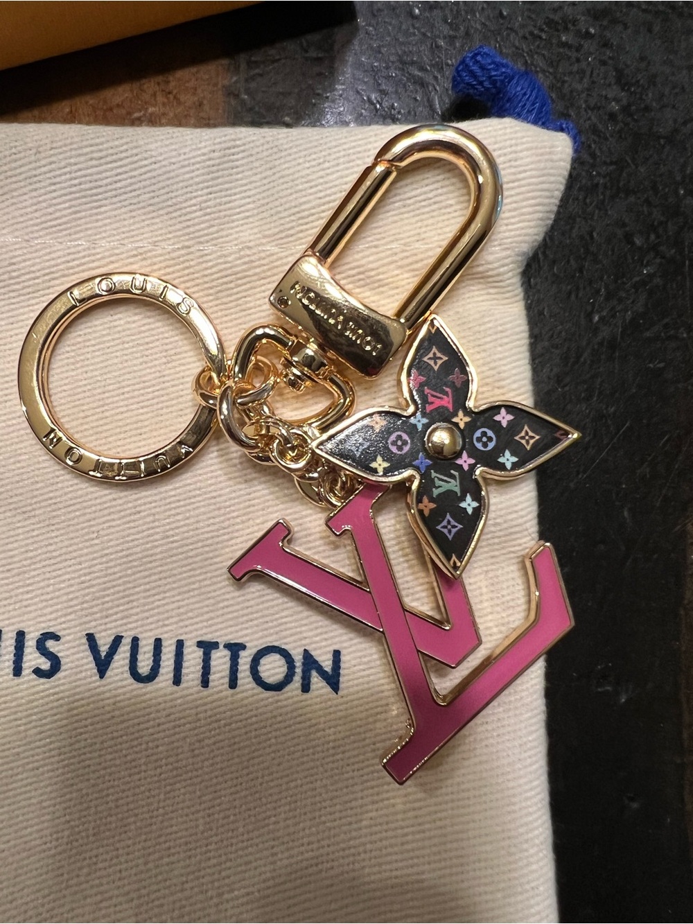 Louis Vuitton Pink LV Initials & Monogram Flower Key Charm (Box and Dust Bag) - Picture 2 of 9